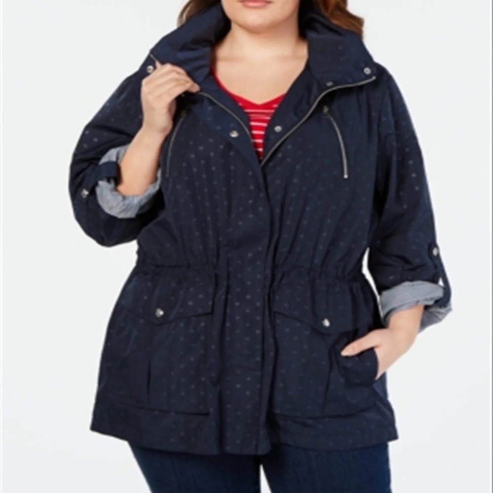 Tommy Hilfiger Blue Utility Jacket with Drawstring Waist
